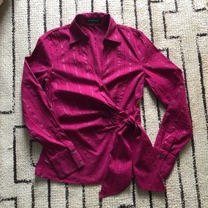 Express wrap front blouse